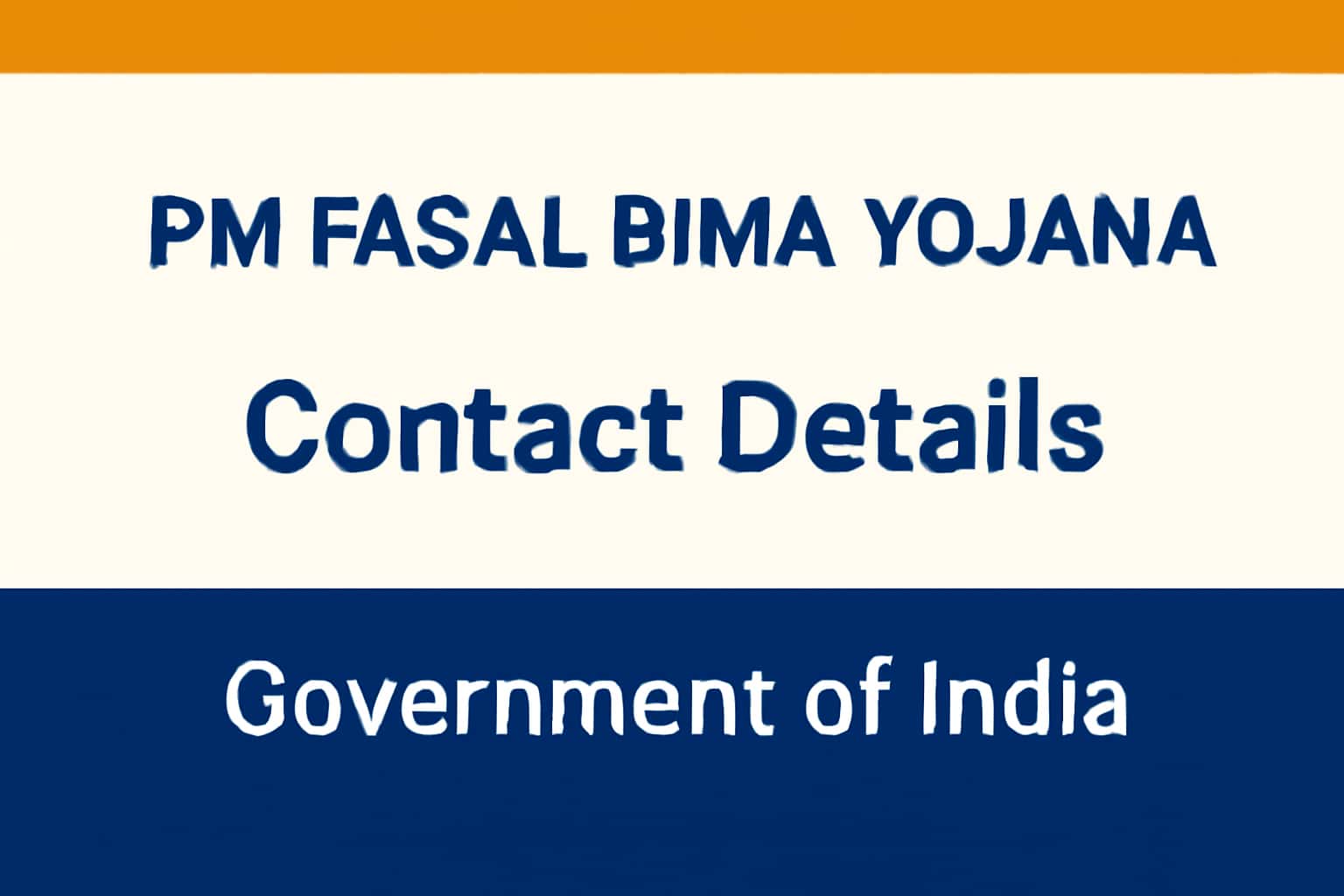 PM Fasal Bima Yojana Contact Details