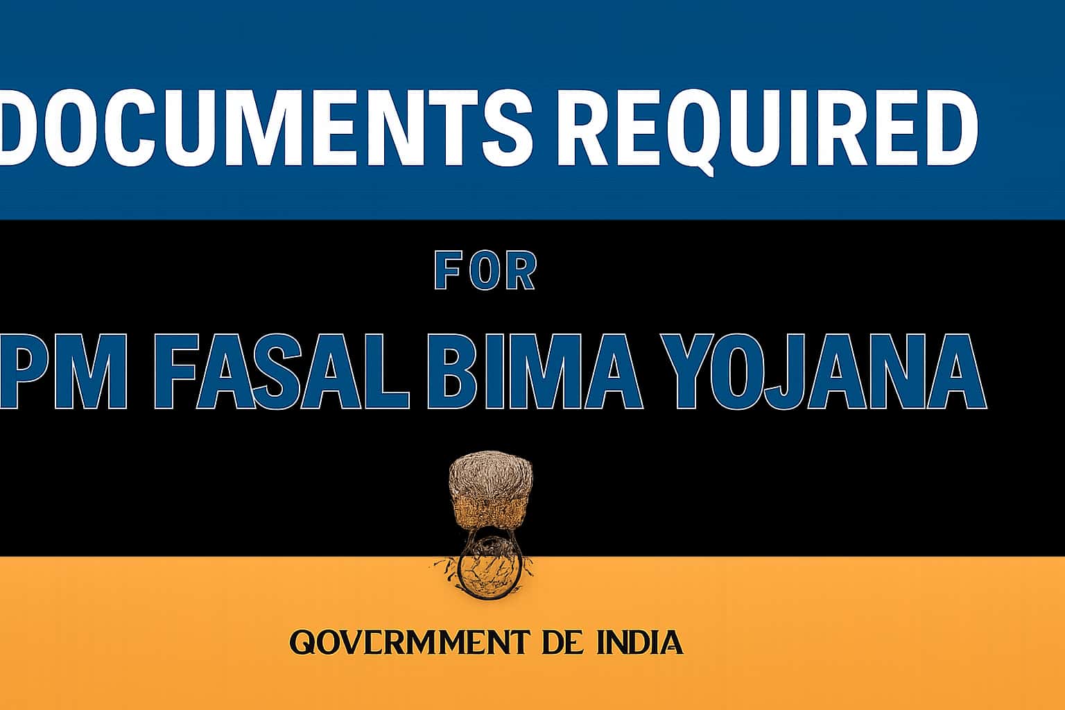 Documents Required for PM Fasal Bima Yojana